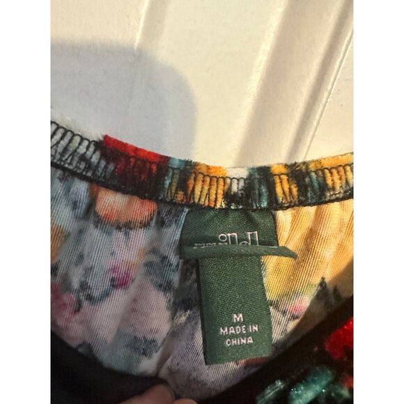 Wild Fable black floral velour mini dress M - Picture 5 of 6